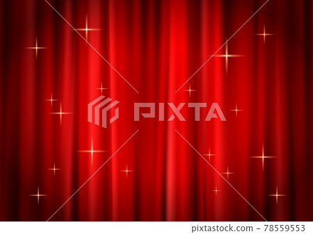 Illustration material of glittering red curtain in the spotlight (with vector) 78559553