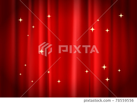 Illustration material of glittering red curtain in the spotlight (with vector) 78559556
