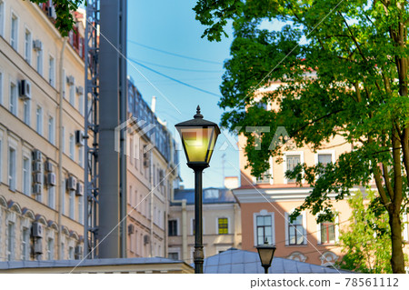 Beautiful vintage street lamp on the street of St. Petersburg Beautiful vintage street lamp on the street of St. Petersburg 78561112
