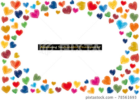 Watercolor heart frame of SDGs image 78561693