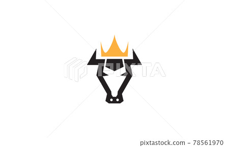 cow or bull shape with crown logo vector icon illustration design cow or bull shape with crown logo vector icon illustration design 78561970