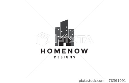 abstract home with high building logo vector icon illustration design abstract home with high building logo vector icon illustration design 78561991