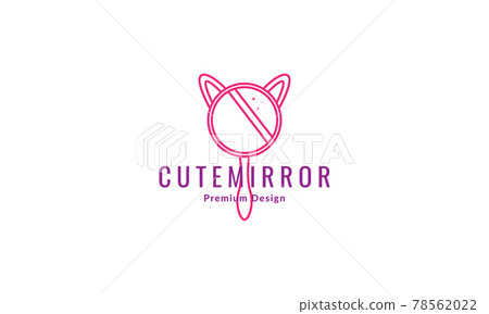 cat hand mirror logo vector icon illustration design 78562022