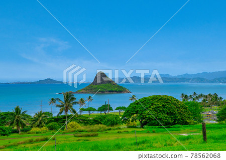 Chinaman's Hat Island seen from Kualoa Beach Park, Oahu, Hawaii Chinaman's Hat Island seen from Kualoa Beach Park, Oahu, Hawaii 78562068