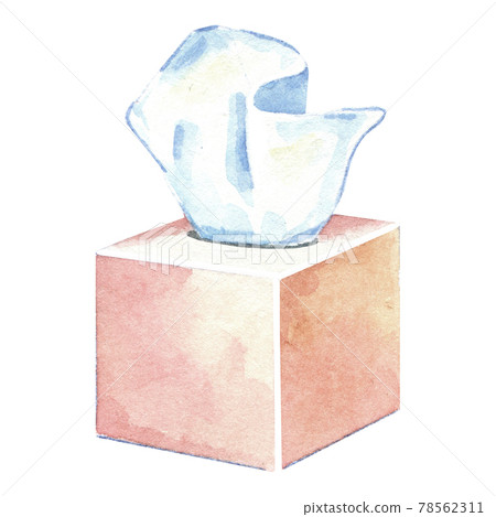 Watercolor box of tissue 78562311