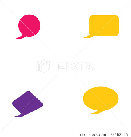 Vector speech bubbles in flat design icon - Stock Illustration ...