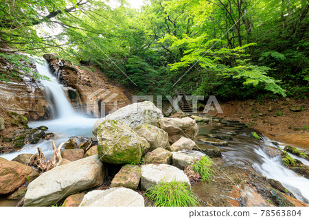 Meisui Waterfall in early summer, Yufu City, Oita Prefecture Meisui Waterfall in early summer, Yufu City, Oita Prefecture 78563804