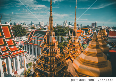 Loha Prasat temple in Bangkok old town in Thailand Loha Prasat temple in Bangkok old town in Thailand 78564338