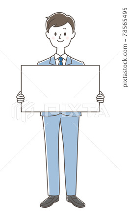 Men in suits with message boards Men in suits with message boards 78565495