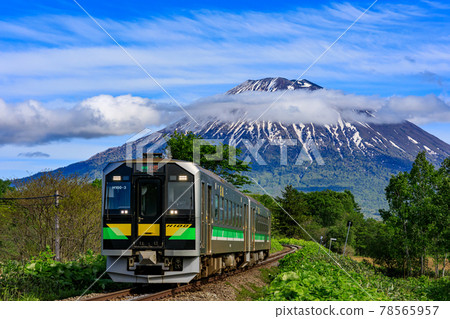Mt. Yotei and the train 78565957