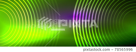 Dark abstract background with glowing neon circles. Trendy layout template for business or technology presentation, internet poster or web brochure cover, wallpaper 78565996