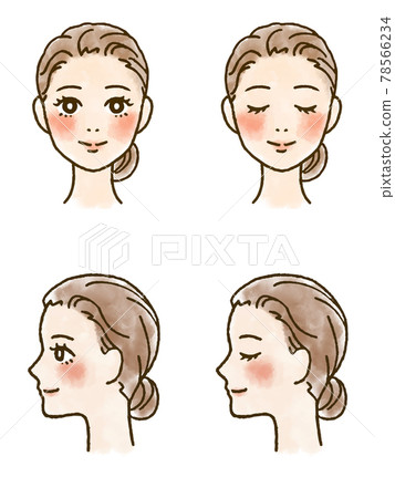 Female Face Set No Front Profile Characters Stock Illustration Female Face Set No Front Profile Characters Stock Illustration