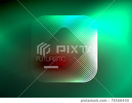 Neon color square shape lines abstract background. Shiny magic energy and motion concept, vector abstract wallpaper background 78566439