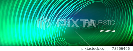 Dark abstract background with glowing neon circles. Trendy layout template for business or technology presentation, internet poster or web brochure cover, wallpaper 78566466