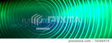Dark abstract background with glowing neon circles. Trendy layout template for business or technology presentation, internet poster or web brochure cover, wallpaper Dark abstract background with glowing neon circles. Trendy layout template for business or technology presentation, internet poster or web brochure cover, wallpaper 78566474