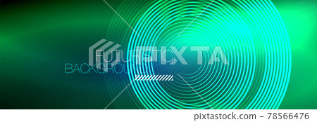 Dark abstract background with glowing neon circles. Trendy layout template for business or technology presentation, internet poster or web brochure cover, wallpaper Dark abstract background with glowing neon circles. Trendy layout template for business or technology presentation, internet poster or web brochure cover, wallpaper 78566476