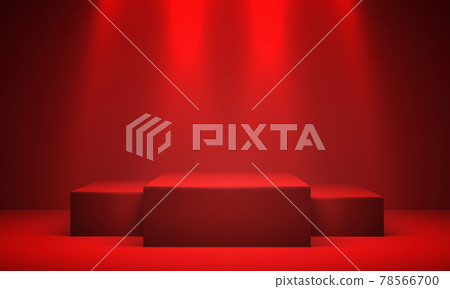 Empty Red background and stand display or shelf. 3d rendering. Empty Red background and stand display or shelf. 3d rendering. 78566700