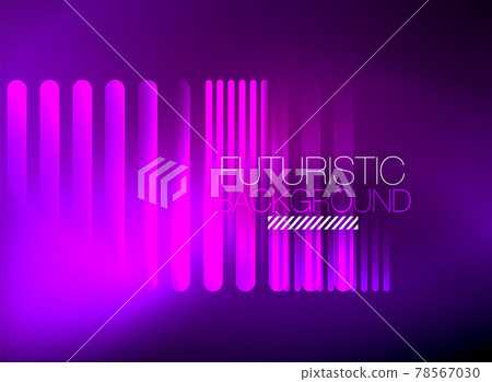 Bright neon color techno abstract background, shiny glowing neon lines in the dark background 78567030