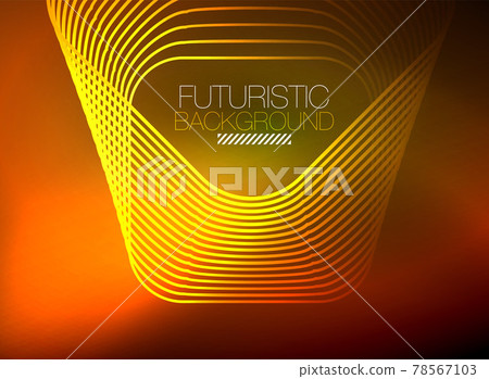 Neon color square shape lines abstract background. Shiny magic energy and motion concept, vector abstract wallpaper background 78567103