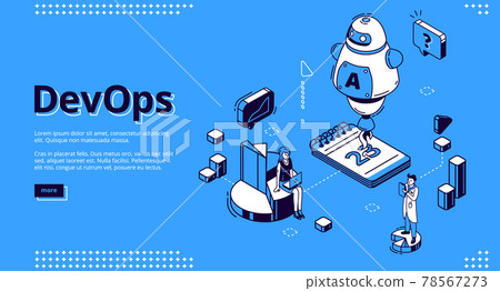 Devops isometric banner, development and operation 78567273
