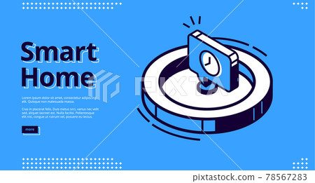 Landing page of smart home with clock icon 78567283