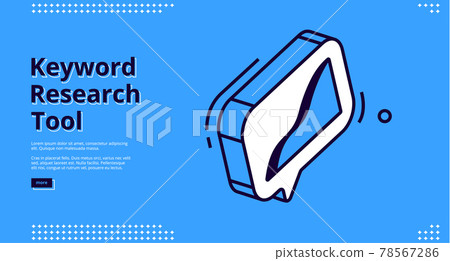 Keyword research tool banner with isometric chart 78567286