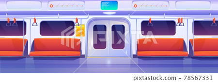 Subway train car, metro wagon interior Subway train car, metro wagon interior 78567331