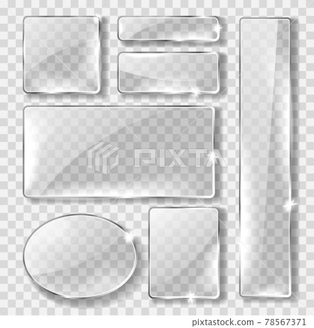 Glass banner or plate, realistic set Glass banner or plate, realistic set 78567371