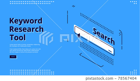 Keyword research tool banner with search line - Stock Illustration ...