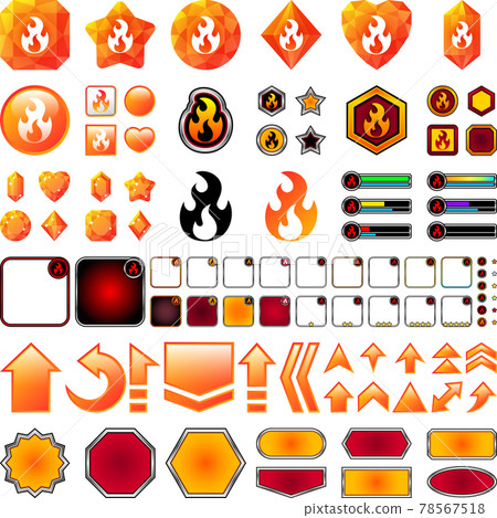 Game Material Icon Jewel Set Attribute Flame 78567518