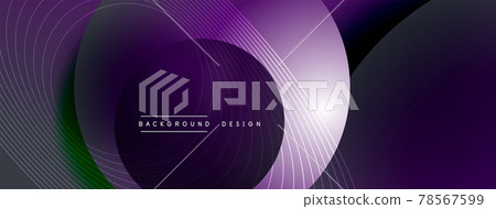 Gradient circles with shadows. Vector techno abstract background. Modern overlapping forms wallpaper background, design template 78567599