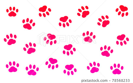 紅色爪子圖案 78568233