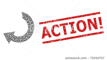Rotate Recursion Composition of Rotate Icons and Scratched Action! Seal Stamp Rotate Recursion Composition of Rotate Icons and Scratched Action! Seal Stamp 78568707