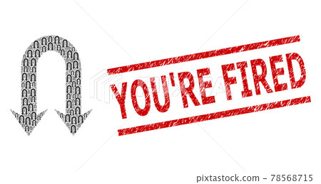 Double Back Arrow Recursion Mosaic of Double Back Arrow Icons and Textured You'Re Fired Stamp Double Back Arrow Recursion Mosaic of Double Back Arrow Icons and Textured You'Re Fired Stamp 78568715