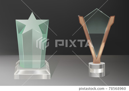 Vector realistic glass trophy awards 78568960