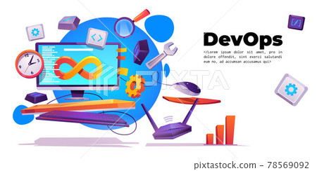 Development operations banner, DevOps concept Development operations banner, DevOps concept 78569092