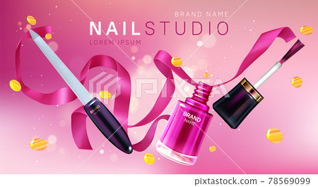 Nail studio, manicure salon brand poster 78569099