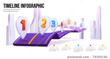 Vector road map infographic timeline Vector road map infographic timeline 78569190