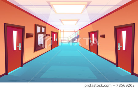 School corridor, hallway of college or university 78569202
