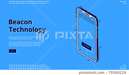 Landing page of beacon technology with smartphone 78569229
