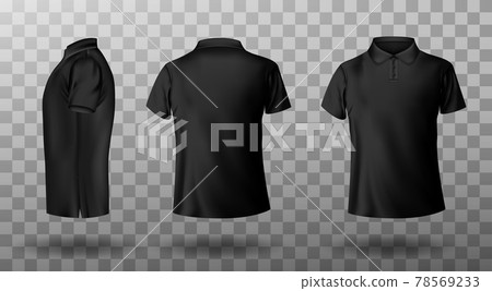 Realistic mockup of male black polo shirt 78569233