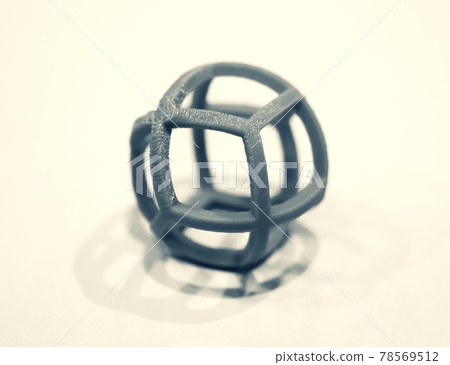 Abstract object printed by 3d printer on white background. 78569512