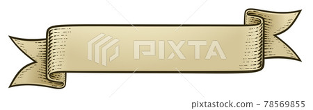 Scroll Vintage Woodcut Banner Paper Ribbon Drawing Scroll Vintage Woodcut Banner Paper Ribbon Drawing 78569855