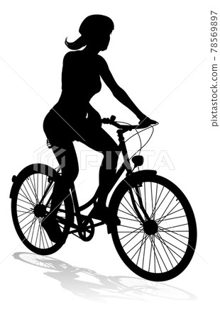 Bike and Bicyclist Silhouette Bike and Bicyclist Silhouette 78569897