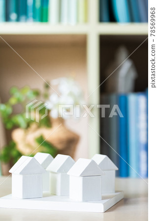 Multiple white building blocks house Multiple white building blocks house 78569968