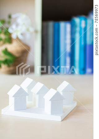 Multiple white building blocks house 78569973