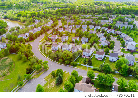 Aerial view of single family homes, a residential district East Brunswick New Jersey 78570111