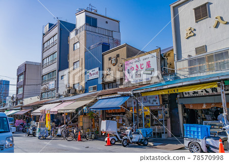 東京築地場外市場的城市景觀 78570998