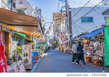 東京築地場外市場的城市景觀 東京築地場外市場的城市景觀 78571006
