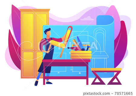 Custom furniture concept vector illustration Custom furniture concept vector illustration 78571665